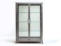 Vitrine - métal-verre - 96x40x158 cm - gris argenté - industriel