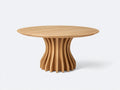 Table de jardin - bois - 140x140x76 cm - naturel - design