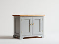 Buffet-MDF-bois-métal-102x48x88 cm-gris perle-naturel-style classique