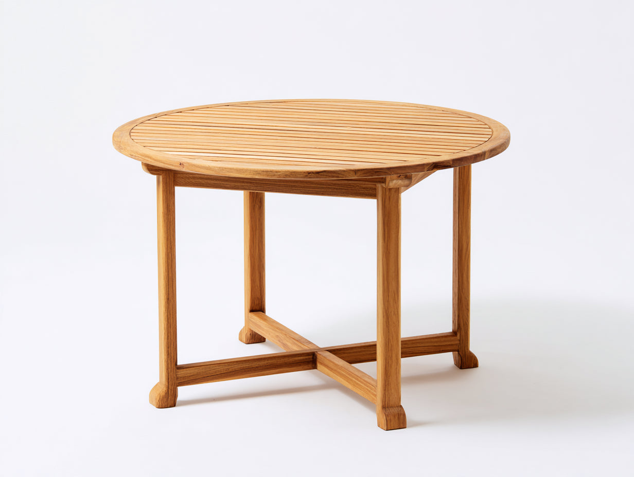 Table de jardin - bois - 125x125x74 cm - naturel - rustique