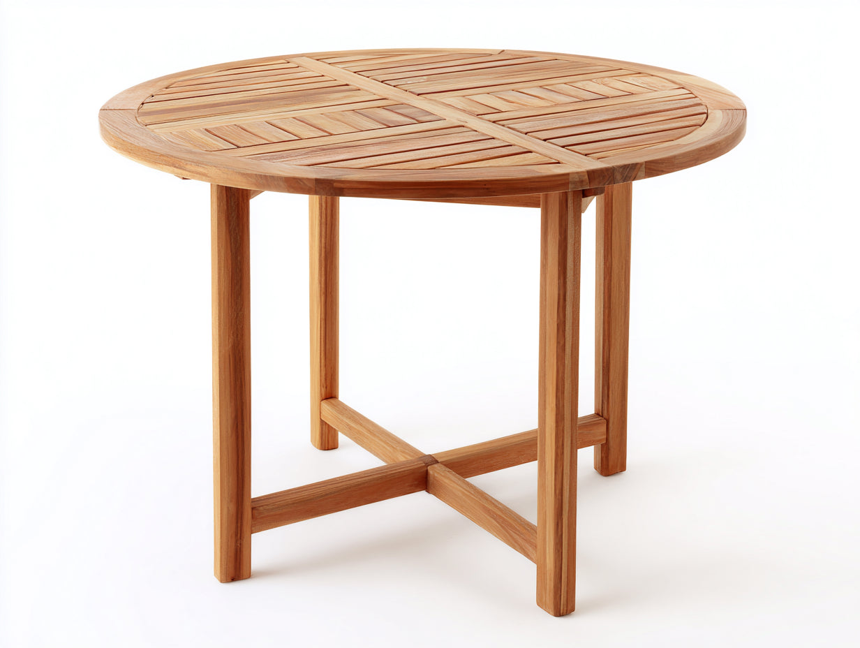 Table de jardin - bois - 130x130x75 cm - naturel - bistrot