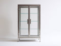 Vitrine - métal-verre - 82x36x145 cm - argenté - industriel