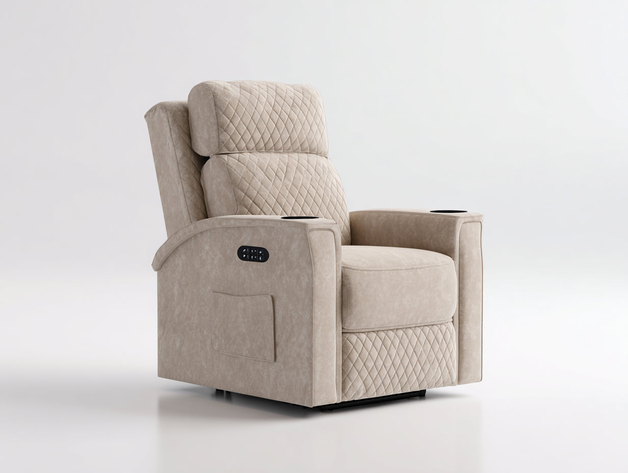 Fauteuil relax-Tissu-91x87x110 cm-Beige-Contemporain