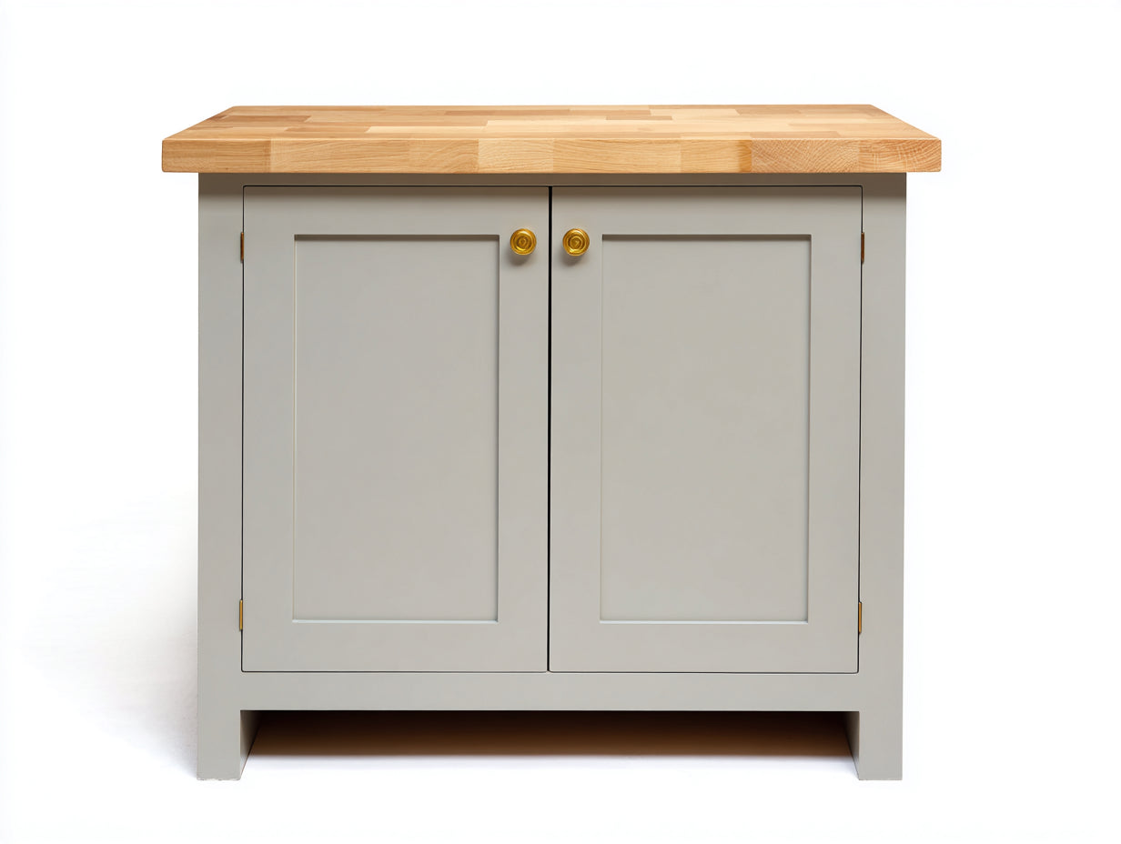 Buffet-MDF-bois-métal-105x48x88 cm-gris perle-naturel-style campagne