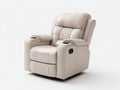 Fauteuil relax-Cuir synthétique-94x90x108 cm-Beige-Moderne