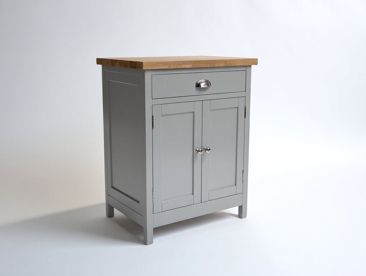 Buffet-MDF-bois-métal-80x42x91 cm-gris-naturel-style campagne