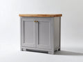 Buffet-MDF-bois-métal-92x44x90 cm-gris perle-naturel-style campagne