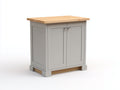 Buffet-MDF-bois-métal-95x48x86 cm-gris clair-naturel-style campagne