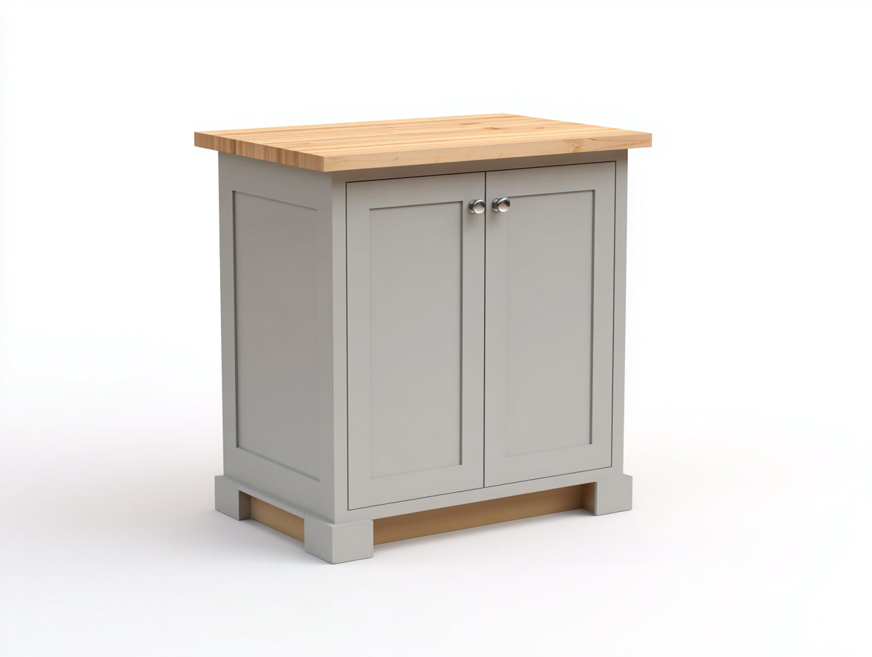 Buffet-MDF-bois-métal-95x48x86 cm-gris clair-naturel-style campagne