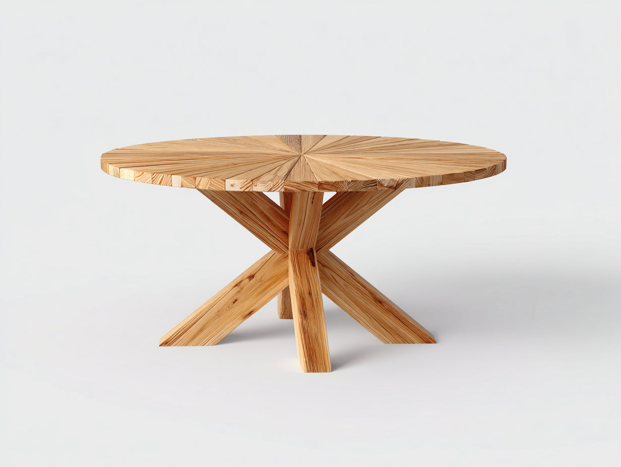 Table de jardin - bois - 130x130x74 cm - naturel - style scandinave