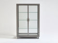 Vitrine - métal-verre - 92x38x166 cm - gris argenté - contemporain