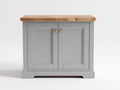 Buffet-MDF-bois-métal-108x46x86 cm-gris perle-naturel-style traditionnel