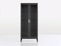 Vitrine-Bois-Verre-82x33x170 cm-gris noir-style moderne