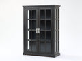 Vitrine - bois-verre - 102x42x172 cm - gris foncé - classique