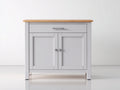 Buffet-MDF-bois-métal-90x42x88 cm-blanc froid-naturel-style classique