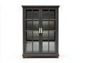 Vitrine-Bois-Verre-112x40x169 cm-gris foncé-style moderne
