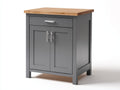 Buffet-MDF-bois-métal-82x42x94 cm-gris foncé-naturel-style moderne