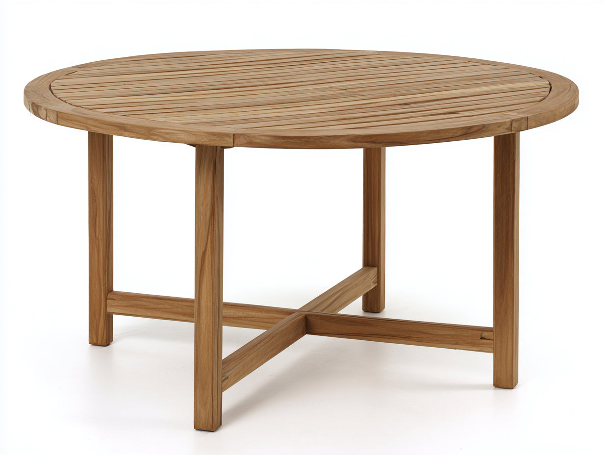 Table de jardin - bois - 145x145x74 cm - miel - rustique