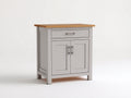 Buffet-MDF-bois-métal-78x40x92 cm-gris clair-naturel-style classique