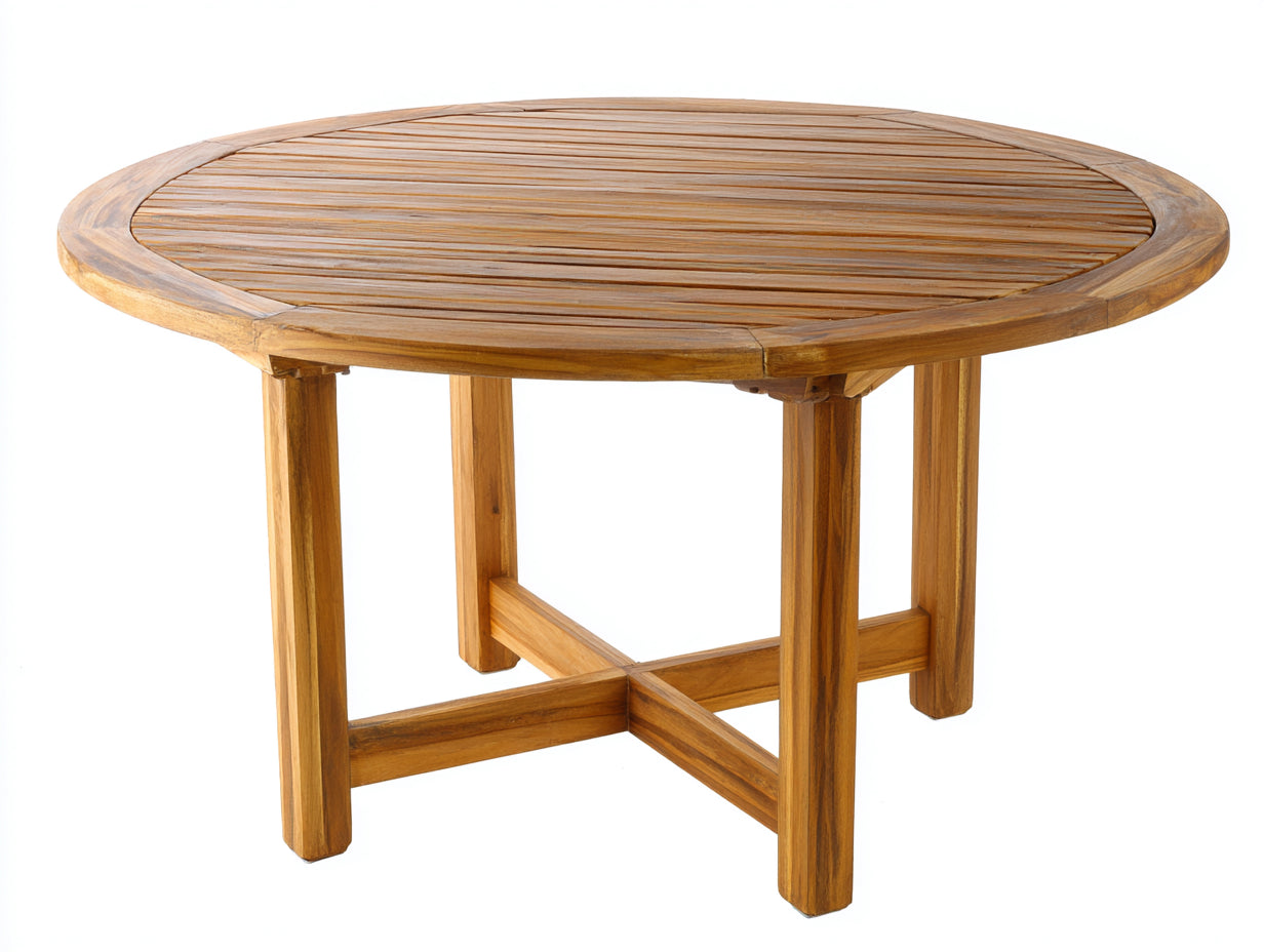 Table de jardin - bois - 160x160x76 cm - teck - traditionnel