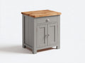 Buffet-MDF-bois-métal-84x43x90 cm-gris clair-naturel-style traditionnel