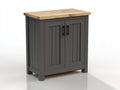Buffet-MDF-bois-métal-100x46x86 cm-gris foncé-naturel-style campagne