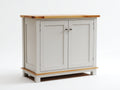 Buffet-MDF-bois-métal-100x40x85 cm-blanc cassé-naturel-style campagne