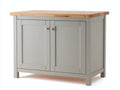 Buffet-MDF-bois-métal-118x50x88 cm-gris clair-naturel-style campagne