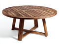 Table de jardin - bois - 150x150x75 cm - brun - rustique