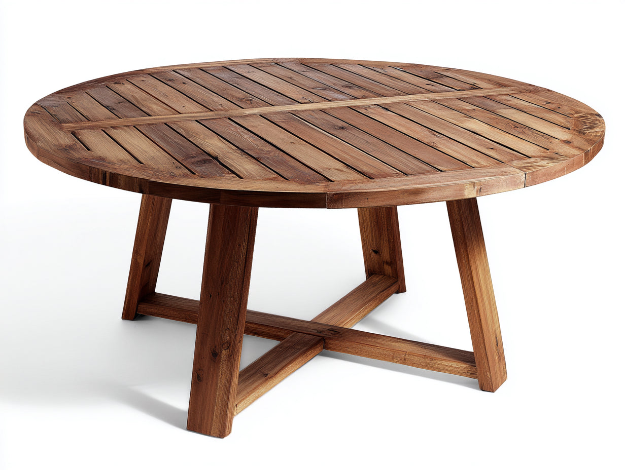 Table de jardin - bois - 150x150x75 cm - brun - rustique