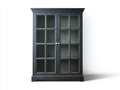 Vitrine-Bois-Verre-110x39x168 cm-gris noir-style classique