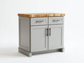 Buffet-MDF-bois-métal-118x52x91 cm-gris clair-naturel-style campagne