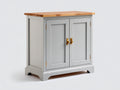 Buffet-MDF-bois-métal-104x48x87 cm-gris perle-naturel-style traditionnel